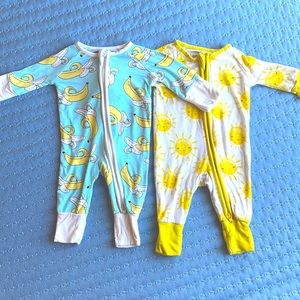 Lot of TWO Little Sleepies Zippy PJs
